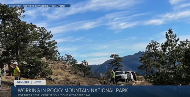 Fortress Development Solutions hydroseeding and erosion prevention in the Rocky Mountain National Park